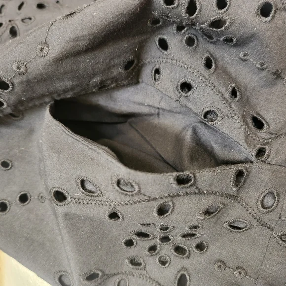 Ted Baker midi dress women's 4 black 100% cotton broderie relaxed fit new $395 - Picture 11 of 14